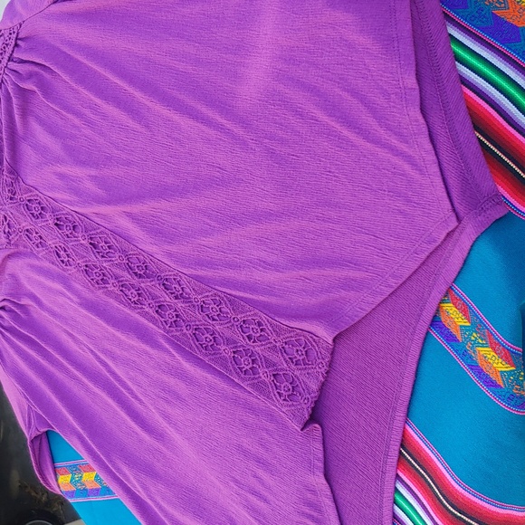 Peasants Women's Lace Top Long Sleeves in Purple size Medium - Picture 14 of 14